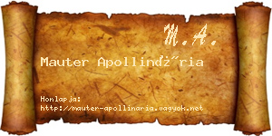 Mauter Apollinária névjegykártya